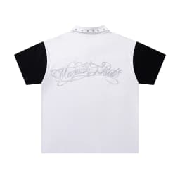 Contrast Color Car Letter Print Polo Tshirts for Men and Women Shinning Diamond Cotton Loose Summer Tshirts Oversized
