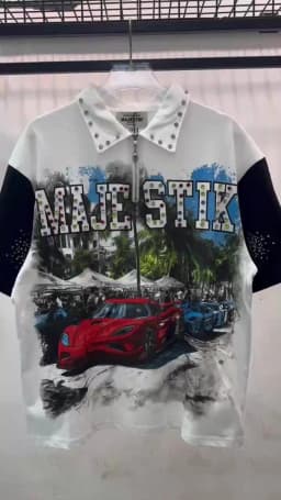 Contrast Color Car Letter Print Polo Tshirts for Men and Women Shinning Diamond Cotton Loose Summer Tshirts Oversized