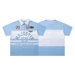 Contrast Color Car Letter Print Polo Tshirts for Men and Women Shinning Diamond Cotton Loose Summer Tshirts Oversized