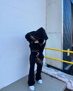 American Style Street Fashion Printed Rhinestone Hoodie, Casual Pants, Fake Two-Piece Men's and Women's High Street Hoodies