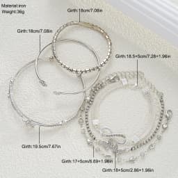 Elegant Sparkling Rhinestone Bracelets Set for Women Butterfly Heart Infinity Star Designs Open Bracelet Daily Wear Jewelry Gift