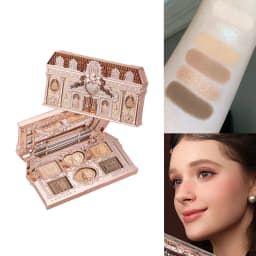 Flower Knows Chocolate Wonder-Shop 8-Color Eyeshadow Palette Matte Shimmer Waterproof Highly Pigmented Long Lasting Makeup