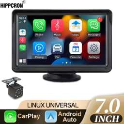 Hippcron 7inch Car Radio Wireless Carplay And Wireless Android Auto Touch Screen Multimedia Video Player With AUX USB For Camera