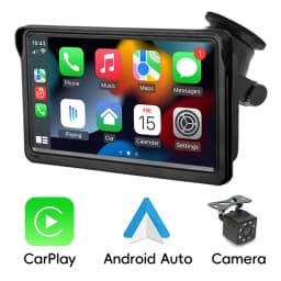 Hippcron 7inch Car Radio Wireless Carplay And Wireless Android Auto Touch Screen Multimedia Video Player With AUX USB For Camera