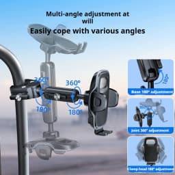 Eary Phone Mount for Car Truck Metal Arm Clip Stand for Pickup SUV Van Excavator Front Loader Handrail Holder for iPhone 18 17