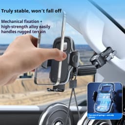 Eary Phone Mount for Car Truck Metal Arm Clip Stand for Pickup SUV Van Excavator Front Loader Handrail Holder for iPhone 18 17