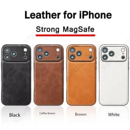 Luxury Strong Magnetic Leather Case for Apple iPhone 18 17 Pro Max 16 15 14 Plus 13 12 18Pro Wireless Shockproof MagSafe Cover