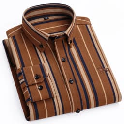 Plus Size 6XL 100% Cotton Korean Fashion Long-Sleeve Shirts for Men Slim Fit Formal Plain Shirt Striped Houndstooth Plaid Clothe