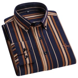 Plus Size 6XL 100% Cotton Korean Fashion Long-Sleeve Shirts for Men Slim Fit Formal Plain Shirt Striped Houndstooth Plaid Clothe
