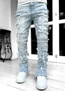 Punk Street Style Ripped Skinny Jeans Men Vintage Wash Solid Denim Trouser Mens Casual Slim Fit Pencil Denim Holes Pants 2024