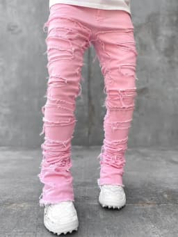 Punk Street Style Ripped Skinny Jeans Men Vintage Wash Solid Denim Trouser Mens Casual Slim Fit Pencil Denim Holes Pants 2024