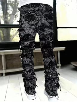 Punk Street Style Ripped Skinny Jeans Men Vintage Wash Solid Denim Trouser Mens Casual Slim Fit Pencil Denim Holes Pants 2024