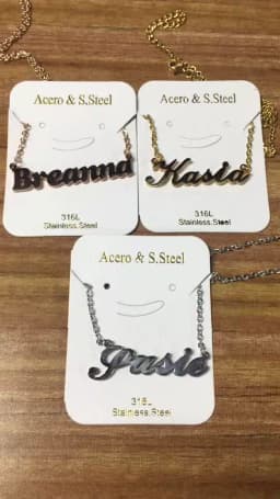 Atoztide Customized Fashion Stainless Steel Name Necklace Personalized Letter Gold Color Choker Necklace Pendant Nameplate Gift