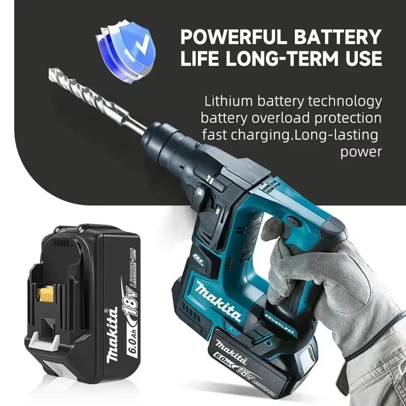 Makita 18V LXT 6.0Ah Lithium Ion Battery For BL1850 BL1860 Cordless Drill Angle Grinder Power Tool With LED Indicator