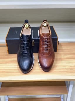 Luxury Mens Genuine Leather Sneakers Lace-Up Comfortable Oxford Classic Casual Shoes for Men Outdoor Street Travel Flat Footwear