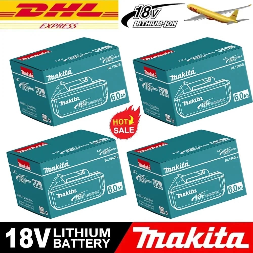 Original Makita 18V 6.0Ah 9.0Ah 5.0Ah Rechargeable Lithium Battery,High Capacity for Makita Power Tool Battery+charger+drill