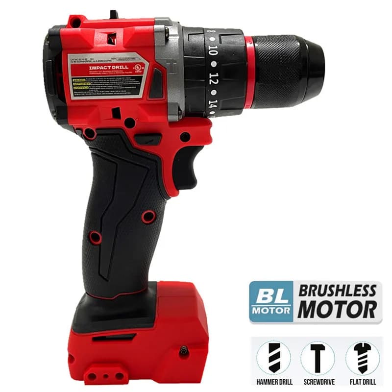 For Milwaukee 18V/20V Battery Cordless Impact Drill Brushless Electric Drill 20+3 Torque Hammer Multifunctional Power Tools