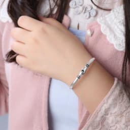 New Retro Female 925 Sterling Silver Jewelry Bracelets Opening Handshake Creative Friendship Bangles SL004