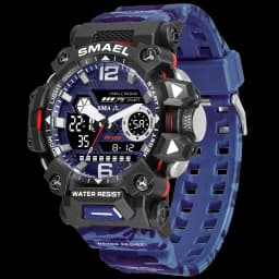 SMAEL 8072 Men's Analog Digital Dual Display Sport Watch - 50M Waterproof LED Backlight Alarm Stopwatch Chronograph Dual Time Zo