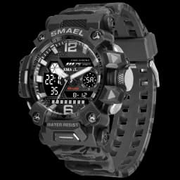 SMAEL 8072 Men's Analog Digital Dual Display Sport Watch - 50M Waterproof LED Backlight Alarm Stopwatch Chronograph Dual Time Zo