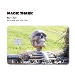 Magic Shark Funny Football Money Meme Skull Shopping 3M Waterproof Skin Sticker Film Skin for Debit Metro Credit Card Front Side
