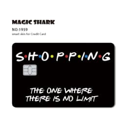 Magic Shark Funny Football Money Meme Skull Shopping 3M Waterproof Skin Sticker Film Skin for Debit Metro Credit Card Front Side