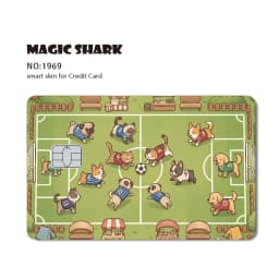 Magic Shark Funny Football Money Meme Skull Shopping 3M Waterproof Skin Sticker Film Skin for Debit Metro Credit Card Front Side