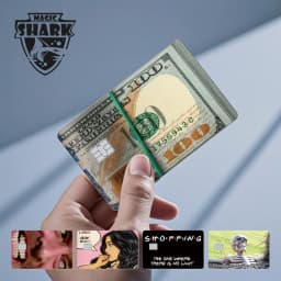 Magic Shark Funny Football Money Meme Skull Shopping 3M Waterproof Skin Sticker Film Skin for Debit Metro Credit Card Front Side