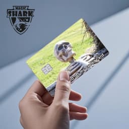 Magic Shark Funny Football Money Meme Skull Shopping 3M Waterproof Skin Sticker Film Skin for Debit Metro Credit Card Front Side