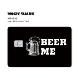Magic Shark Funny Football Money Meme Skull Shopping 3M Waterproof Skin Sticker Film Skin for Debit Metro Credit Card Front Side