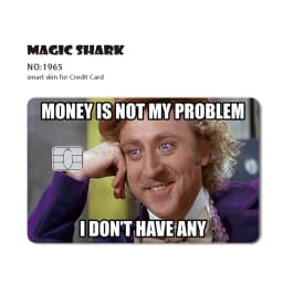 Magic Shark Funny Football Money Meme Skull Shopping 3M Waterproof Skin Sticker Film Skin for Debit Metro Credit Card Front Side