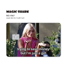 Magic Shark Funny Football Money Meme Skull Shopping 3M Waterproof Skin Sticker Film Skin for Debit Metro Credit Card Front Side