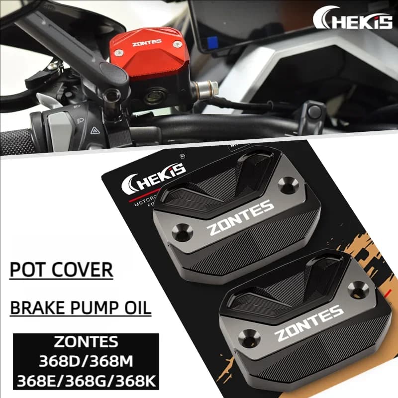 Chekis Is Suitable for Zontes 368g 368E 368K 368D 368m 501g Motorcycle Modification Parts, Brake Master Cylinder Cover, Aluminum Alloy Oil Tank Cover, Hydraulic Oil Tank Decorative Cover