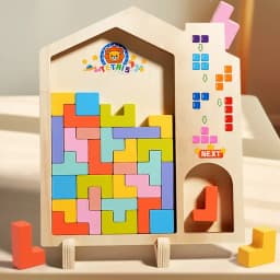 3D Colorful Building Blocks Puzzle Game Children Tangram Intelligence Early Education Montessori Educational Tabletop Games