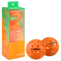 AMA Sport X-ACE Pickleballs 40 Hole Outdoor Pickleball Balls Crack Resistant ONE Piece Balls 100% POP-Optic Yellow