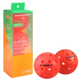 AMA Sport X-ACE Pickleballs 40 Hole Outdoor Pickleball Balls Crack Resistant ONE Piece Balls 100% POP-Optic Yellow