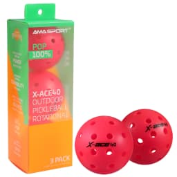 AMA Sport X-ACE Pickleballs 40 Hole Outdoor Pickleball Balls Crack Resistant ONE Piece Balls 100% POP-Optic Yellow
