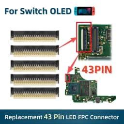5PCS for Switch OLED LCD FPC Connector 43 Pin Replacement Console FPC Female Socket Motherboard LCD Display Screen Flex Cable