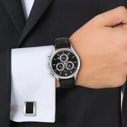 TOMI 4PCS Set Luxury Business Men's Quartz Watch Casual Fashion Versatile Watch Men's Cufflinks Tie Clip Watch Festival Gift