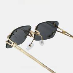 New Rimless Sunglasses Women Rectangle Stylish Y2K Personality Brand Designer UV400 Shades Cool Metal Starburst Decoration