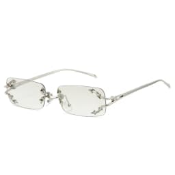 New Rimless Sunglasses Women Rectangle Stylish Y2K Personality Brand Designer UV400 Shades Cool Metal Starburst Decoration