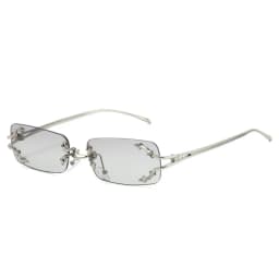 New Rimless Sunglasses Women Rectangle Stylish Y2K Personality Brand Designer UV400 Shades Cool Metal Starburst Decoration