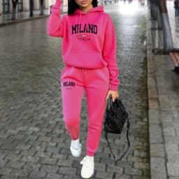 Autumn Winter Women's Sets 2pcs Hoodies Pants Suit Sports Outfits 2025 MILANO Letter Print Aesthetic Clothes Ladies Tracksuit