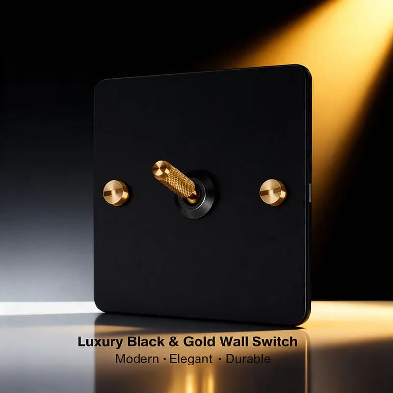 YINKA Stainless Steel Light Switch with Copper Toggle, Durable Modern Metal Wall Switch for Home, Single/Double/Triple Options
