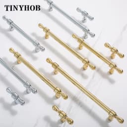 Bright Silver Cabinet Door Handles and Knobs Gold Drawer Pulls Vintage Kitchen Cupboard Handle Wardrobe Hardware French Style