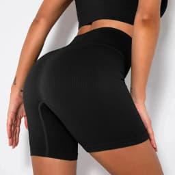 Seamless Knitted Sports Shorts Casual High Waist Push Up Cycling Shorts Fitness Running Tight Hip Lifting Yoga Shorts Sportswear
