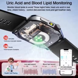 New Health Managed 650nm Laser Smart Watch Sapphire Health Measure Blood Oxygen Pressure Uric Acid Call ECG+PPG Smartwatch Men