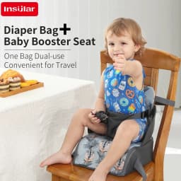 Portable Baby Booster Seat Diaper Bag Travel Toddler Convenient Cushion Kid Chair Washable Straps Safety Buckle Muti-functional