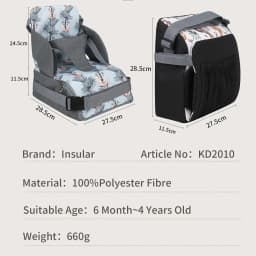 Portable Baby Booster Seat Diaper Bag Travel Toddler Convenient Cushion Kid Chair Washable Straps Safety Buckle Muti-functional