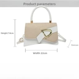 Women's Bags, Hand-held Spliced Contrasting Crossbody Bag, Fashion and Versatile Simple Casual Single Shoulder Small Square Bag